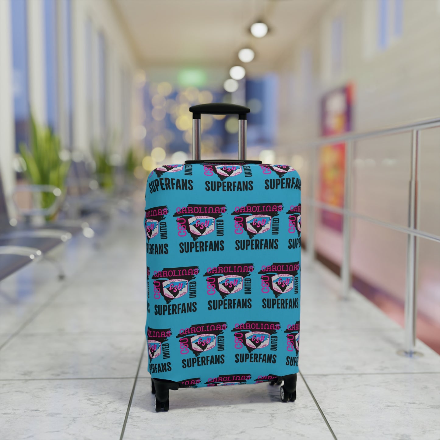 Carolina Superfans Luggage Cover ONLY - Blue
