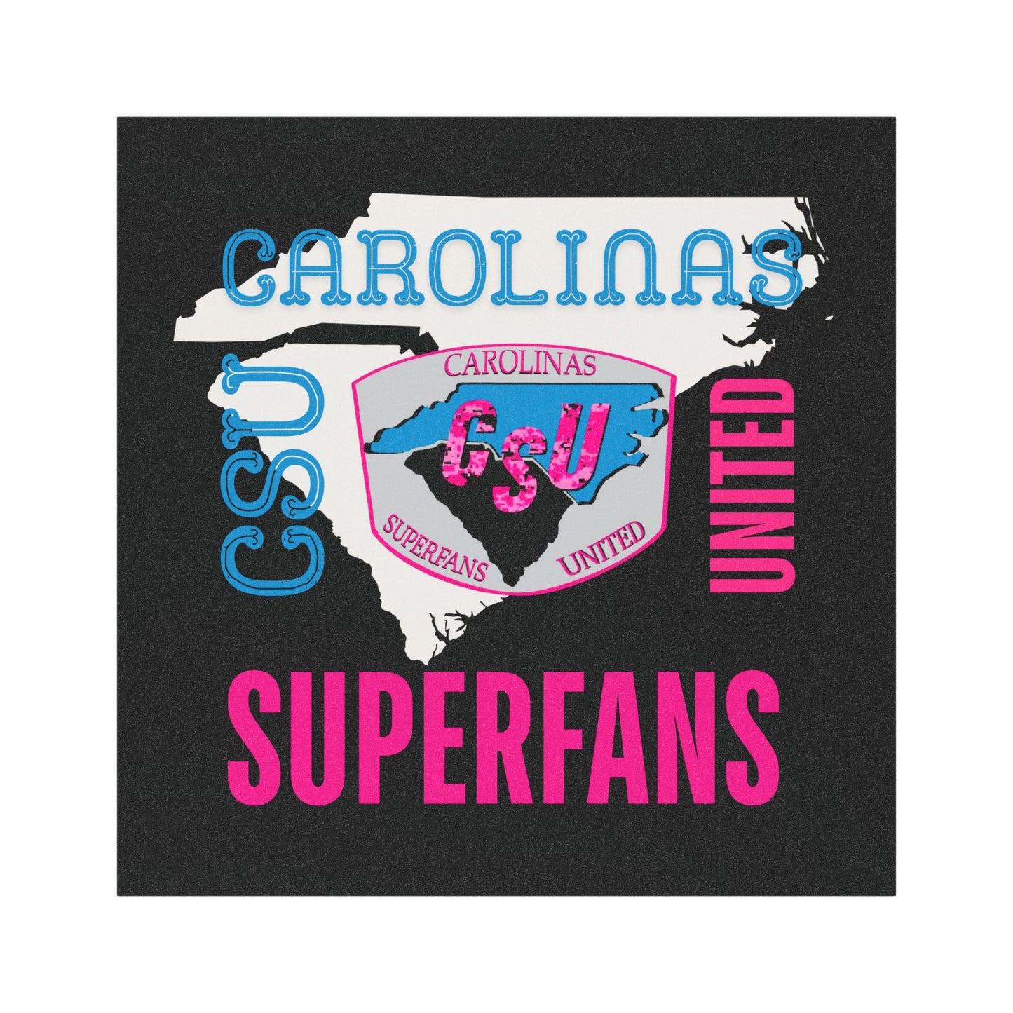 Carolina Superfans Car Magnet - Black
