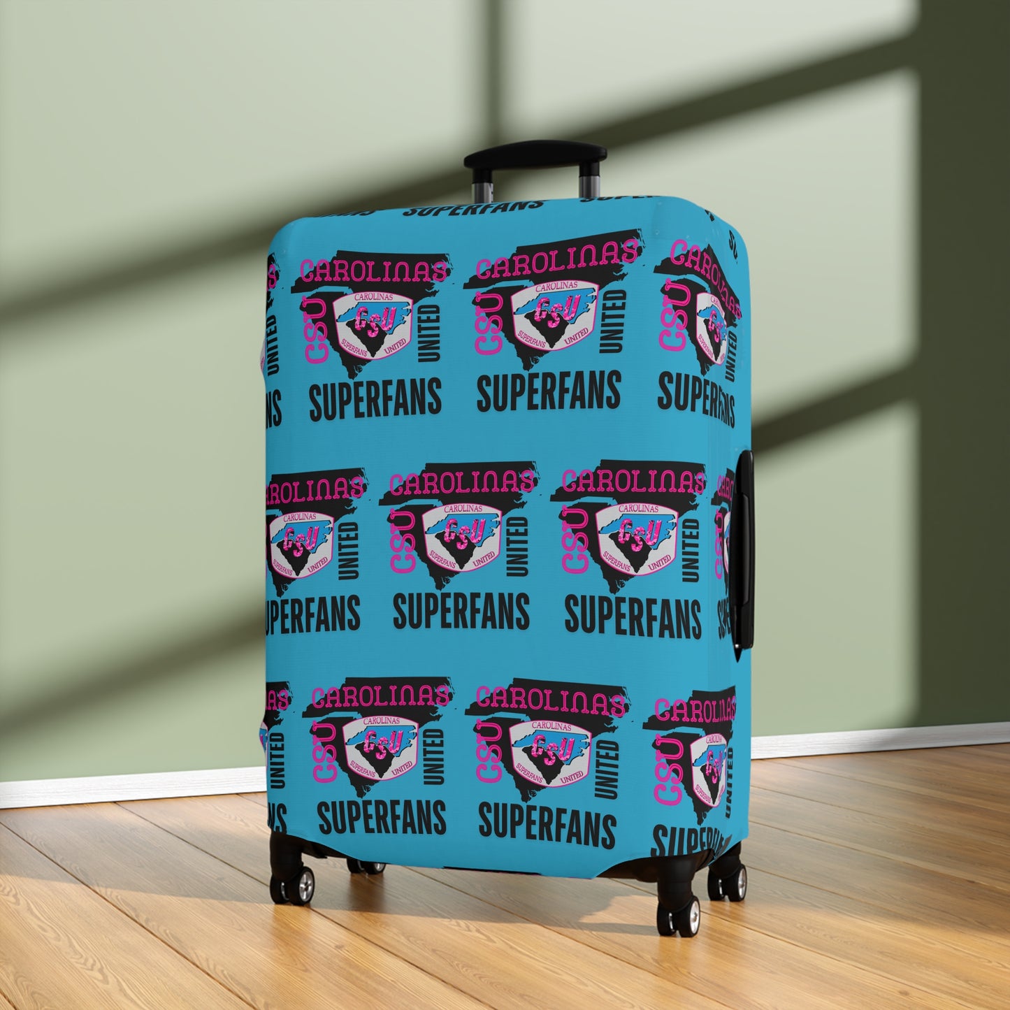 Carolina Superfans Luggage Cover ONLY - Blue