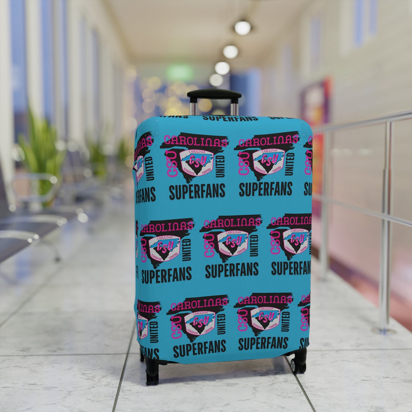 Carolina Superfans Luggage Cover ONLY - Blue