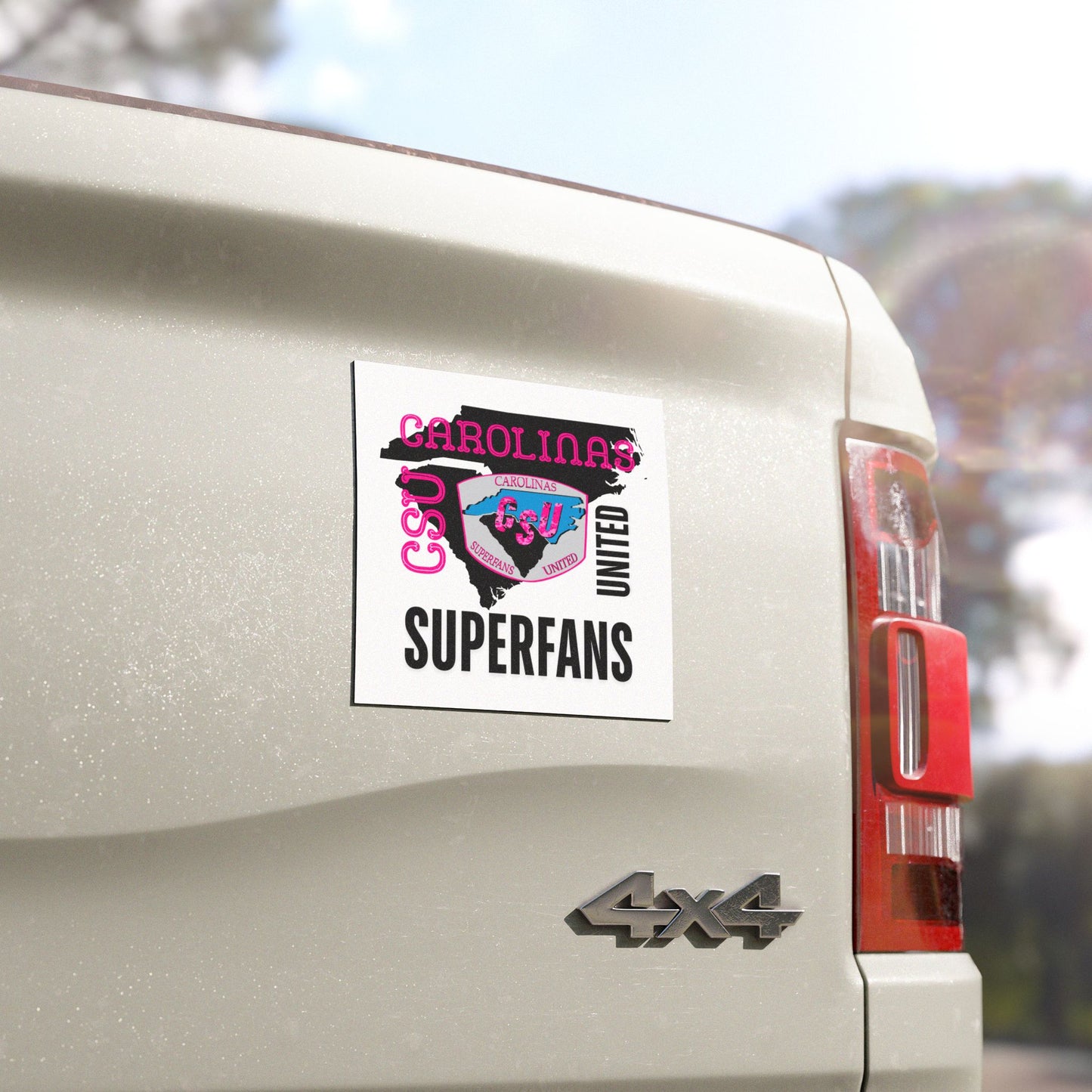Carolina Superfans Car Magnet - White