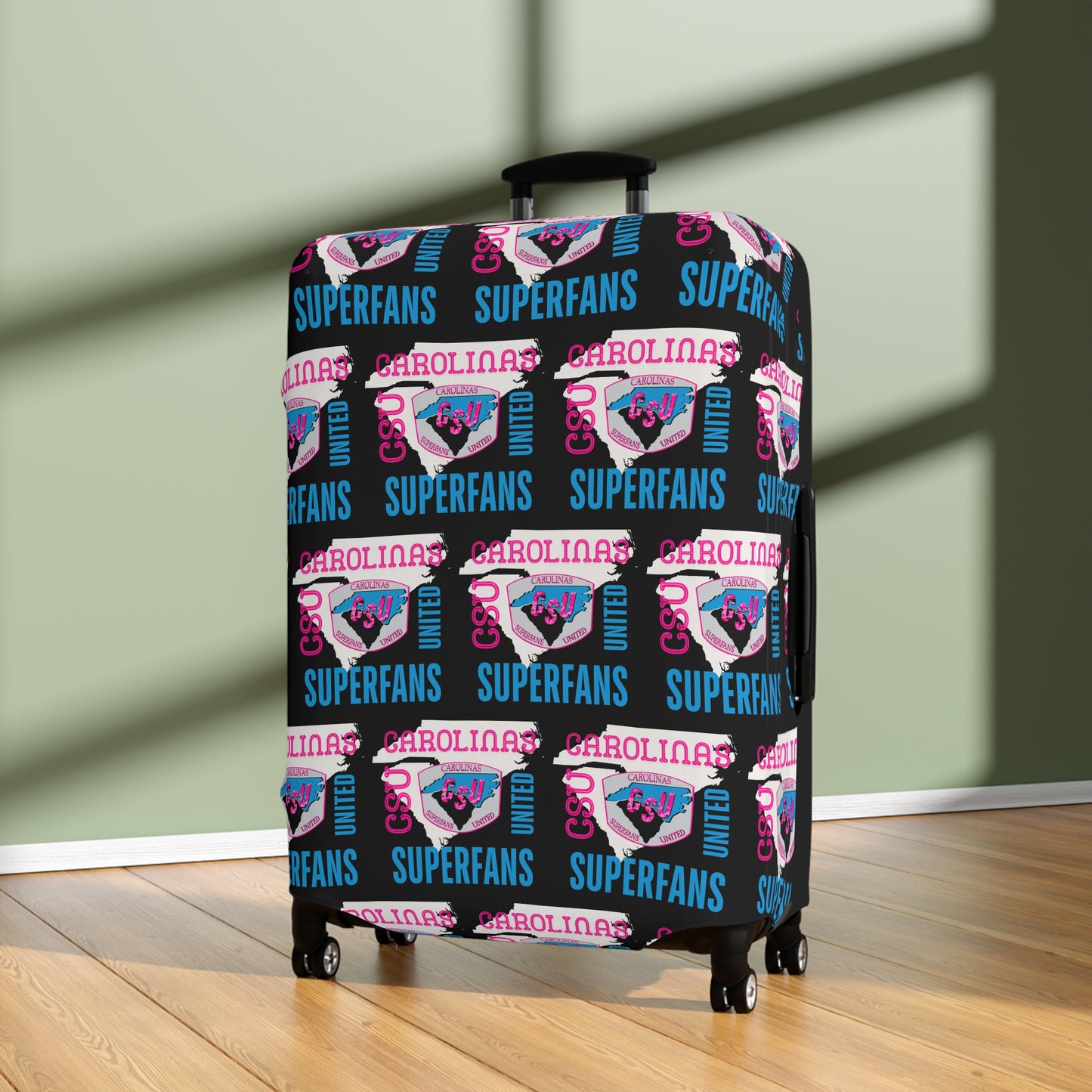Carolina Superfans Luggage Cover ONLY - Black