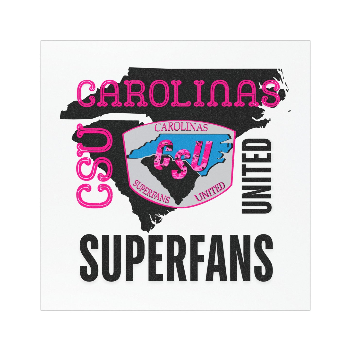 Carolina Superfans Car Magnet - White